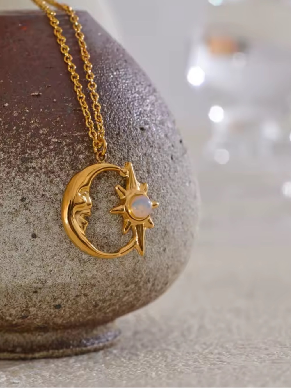 Moon Gold Celestial Gold Opal Necklace